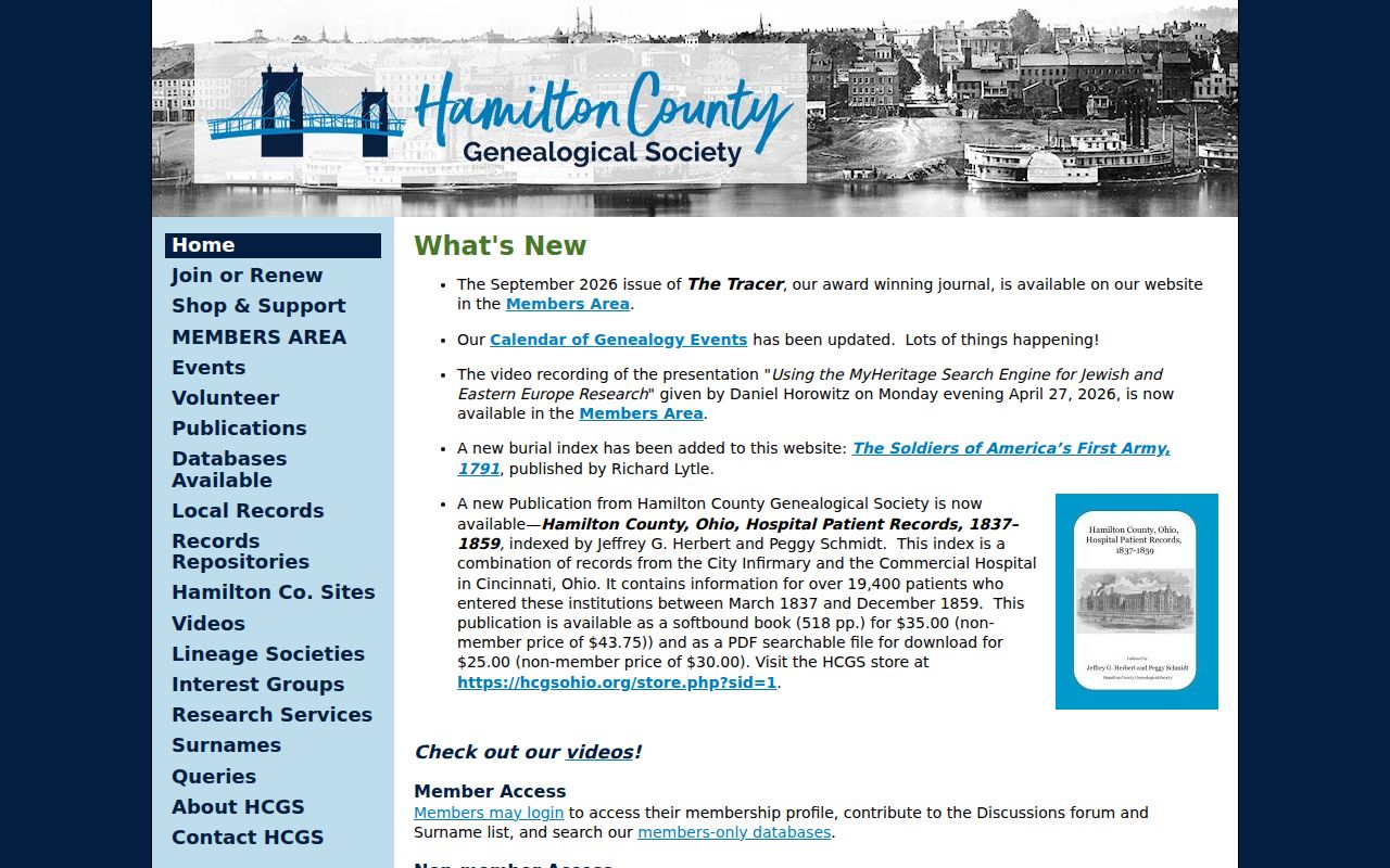 Hamilton County city directory genealogical society holdings