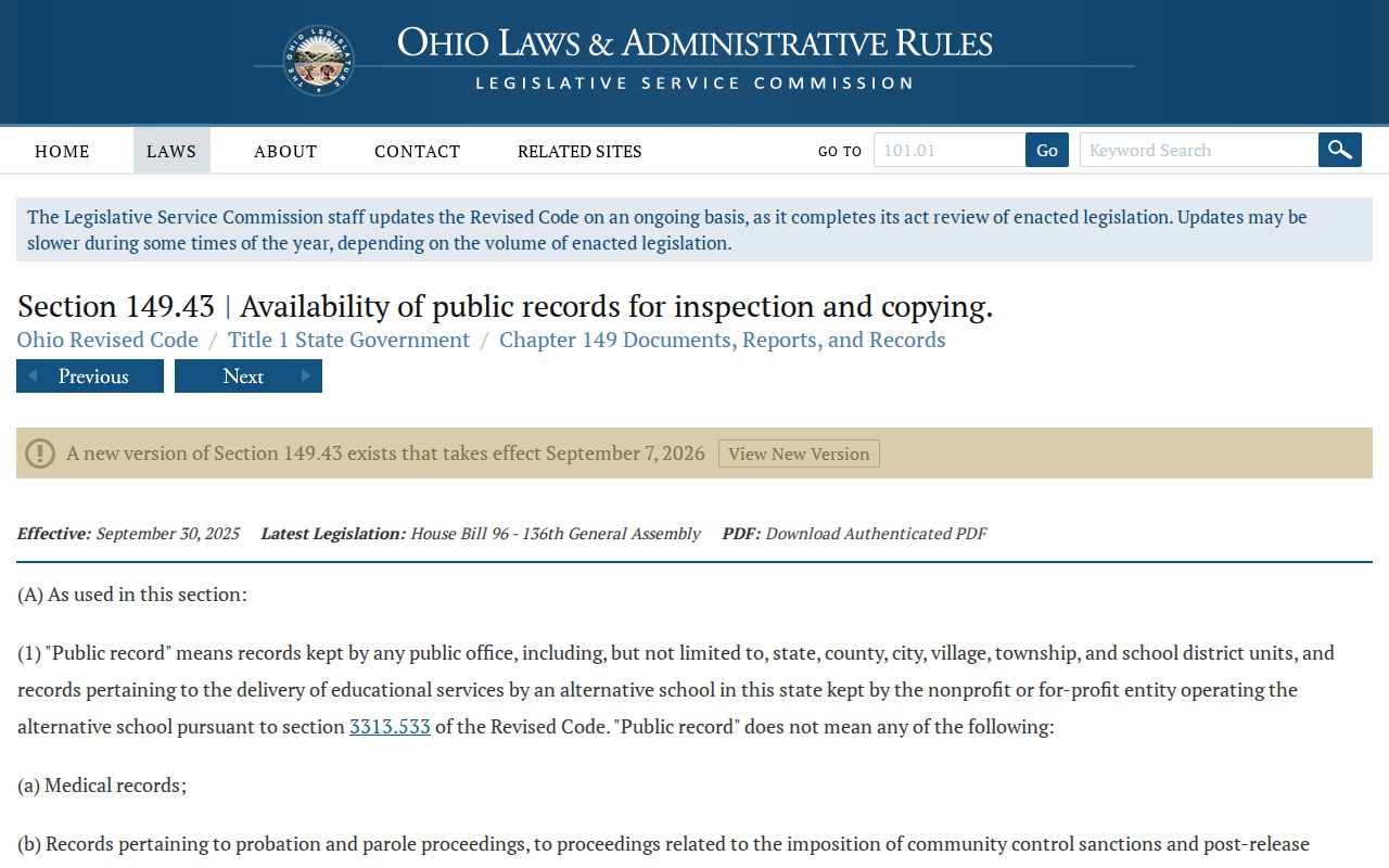Hamilton County residents directory Ohio Public Records Act source